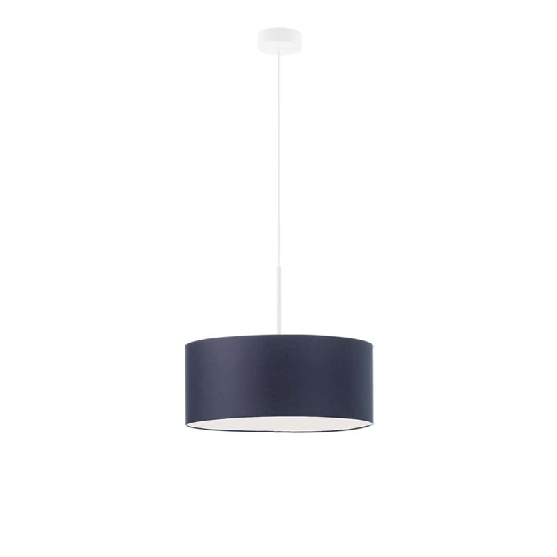 Aubryn 3 - Light Drum Pendant, White, Navy Blue, 120cm H x 40cm W x 40cm D