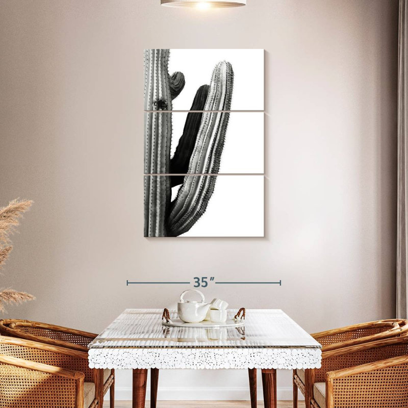" Cactus Branch " 3 - Pieces, 45" H x 28" W x 1.25" D