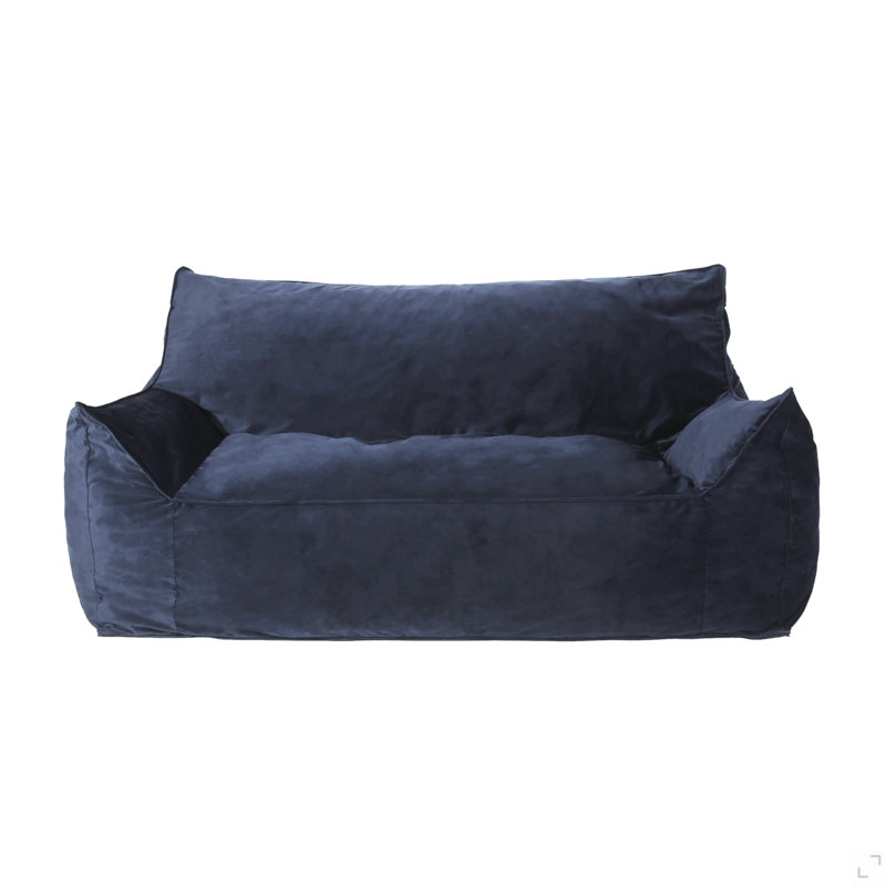 Velveteen 2-Seater Oversized Bean Bag Chair With Armrests