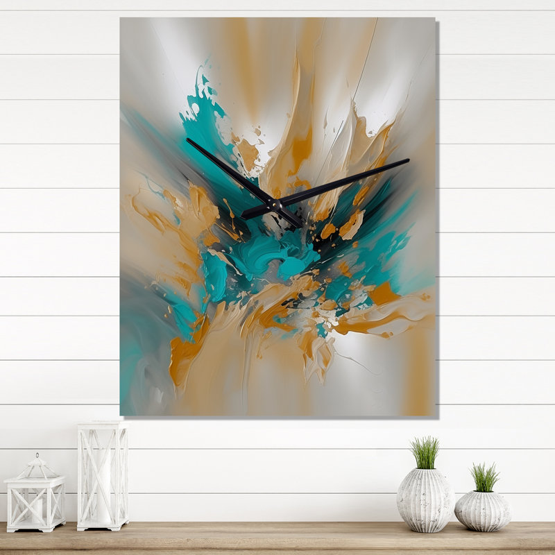 Irmeli - Horloge murale moderne en marbre abstrait, H 32 po x l 24 po