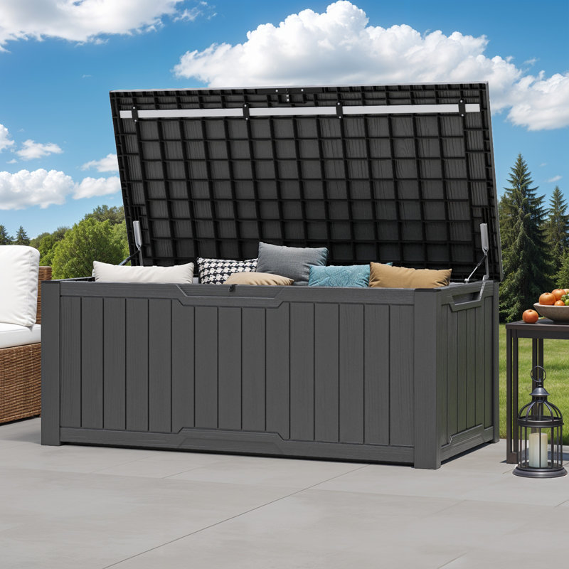 Boîte de rangement pour l'extérieur 120 gallons, Gris