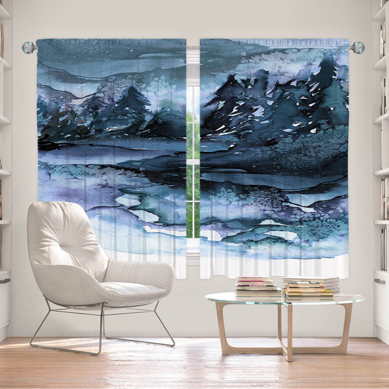 Room Darkening Curtain Pair, 56" W x 78" L, Blue