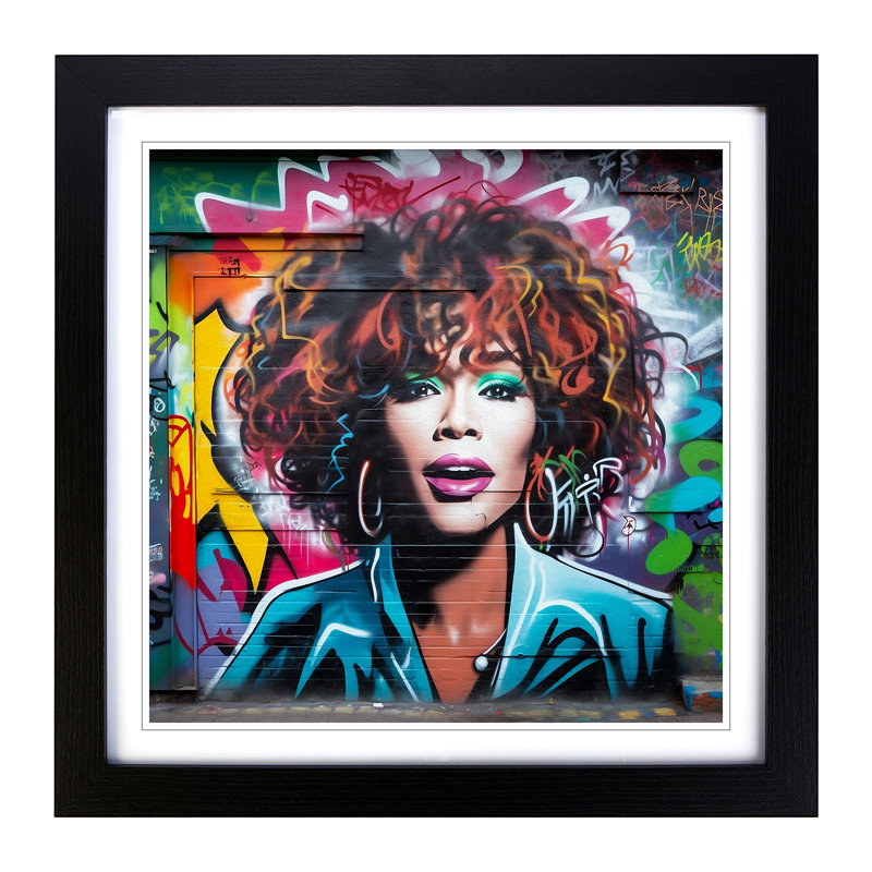 Whitney Houston - Framed Print, Black