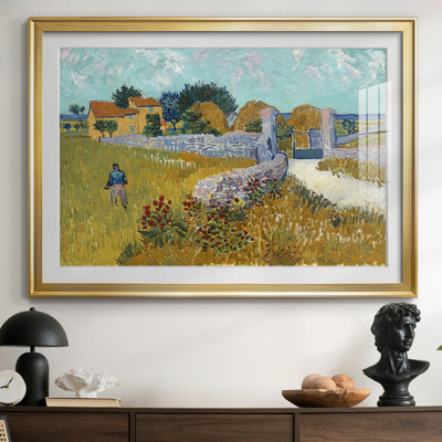 «Farmhouse in Provence» par Vincent van Gogh - reproduction d'art avec passe-partout et verre - 1888