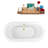 59" Streamline Clawfoot Soaking Acrylic Bathtub With Drain, Clawfeet, and Bamboo Tray-75959924-75959928
