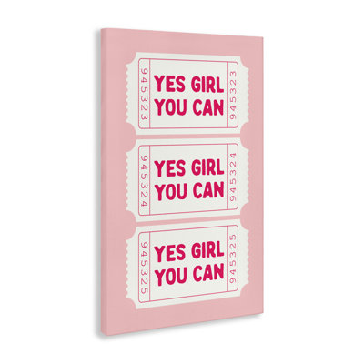 Yes Girl You Can on Pink Canvas, design by Lettered and Lined