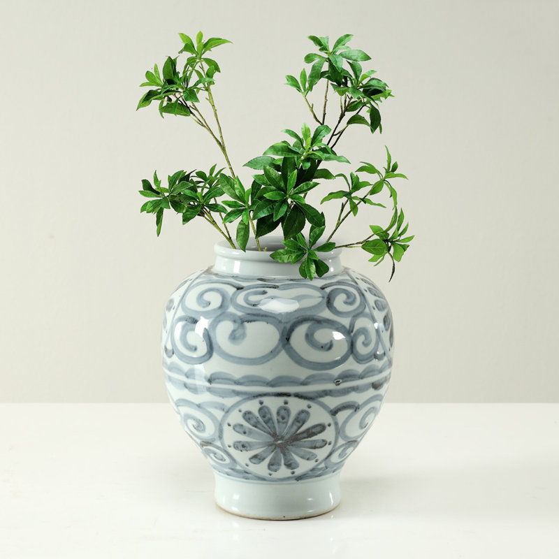 Approx 11 Inches Subtle Blue and White Vase