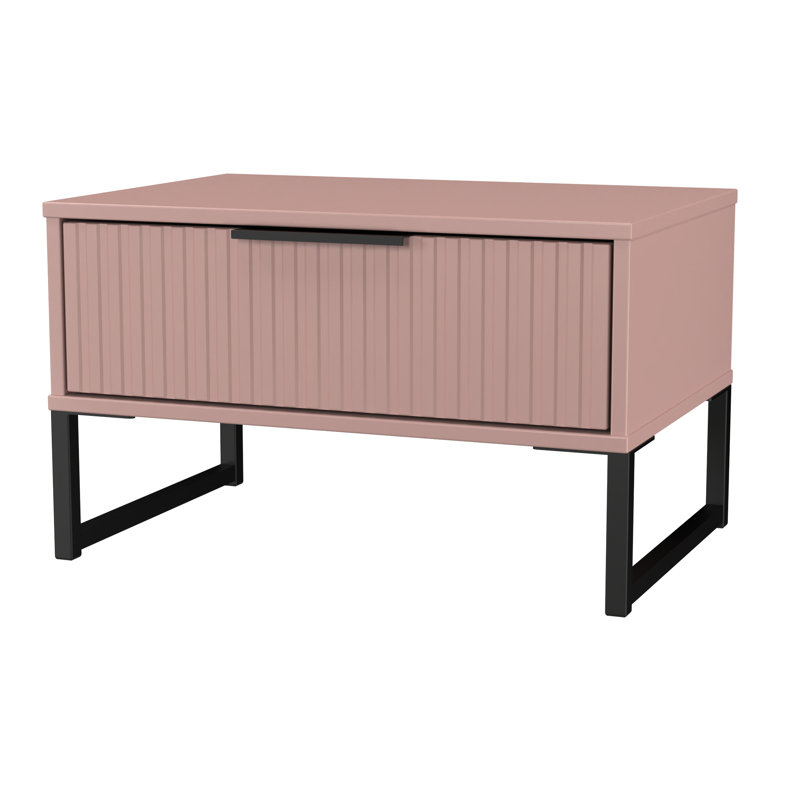 Bernat End Table, Pink/Black
