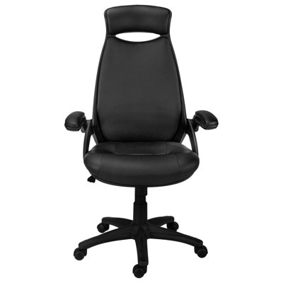 Contemporary Ergonomic Seat - Adjustable, Stain-, , Black Leather-Like Material Swivel Chair Adjustable Height, Breathable Fabric
