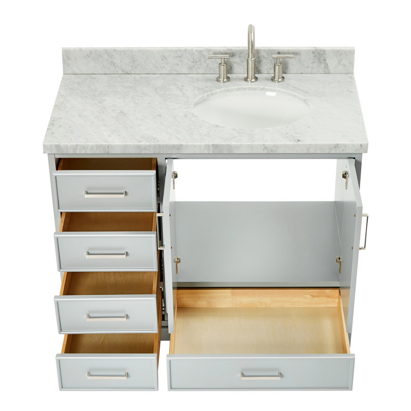 Ensemble de meuble-lavabo simple 43 po Abshire, Gris