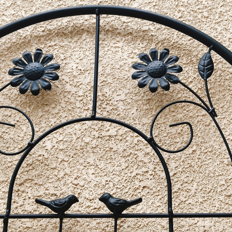 Ensemble de 2 treillis de jardin en métal, support antirouille 86,7 "x 19,7" pour plantes grimpantes et fleurs d'extérieur, noir