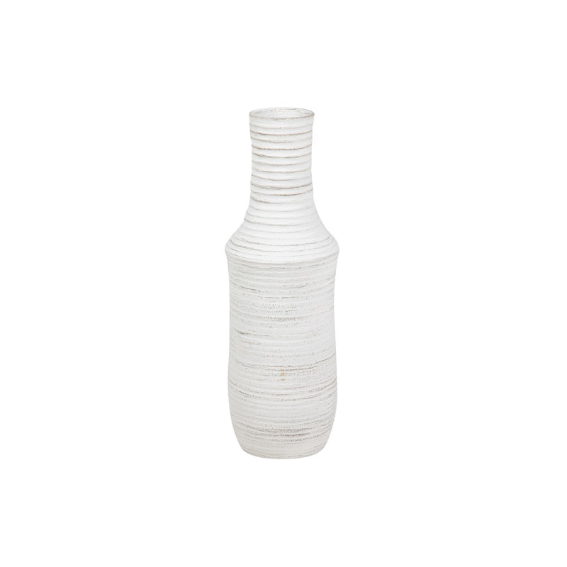 WHITE CERAMIC VASE 21X21 CM, Overall Height- 80cm