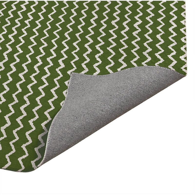 Tapis de bureau léger à chevrons, L 72 po x P 48 po, Vert olive
