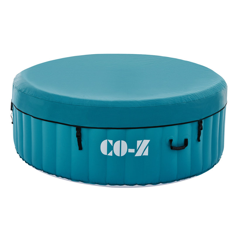 Teal Vinyl Inflatable Round Hot Tub with 120 Jets