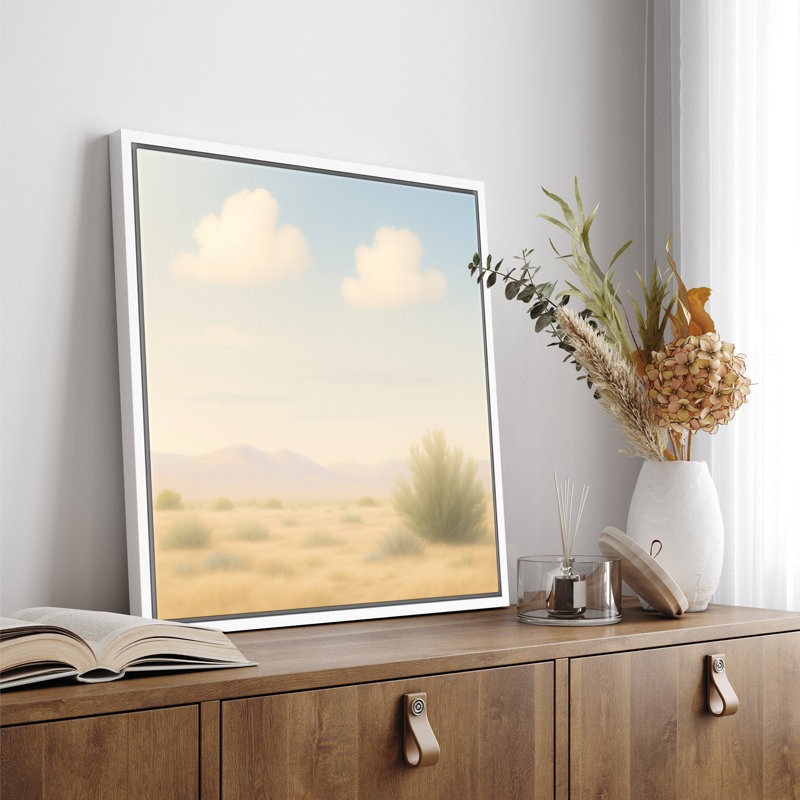 Reproduction d'art sur toile - Paysage rétro du désert pour le décor occidental du salon, H 24 po x l 24 po, Toile tendue
