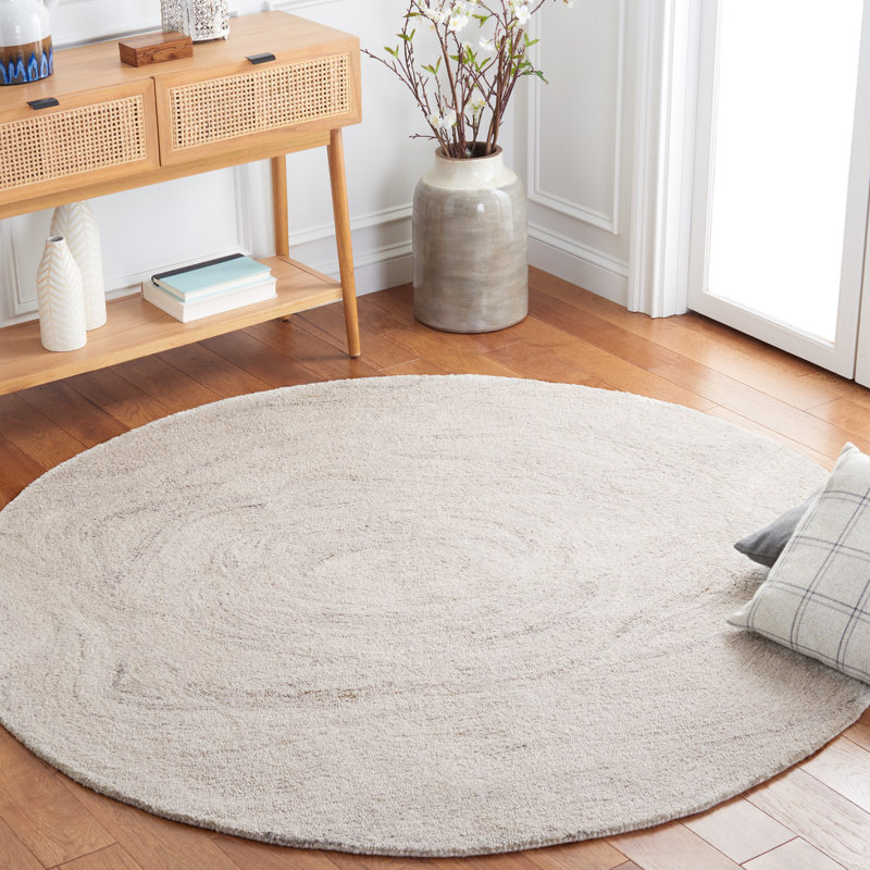 Abstract Hand Tufted Performance Abstract Rug, Round 6'