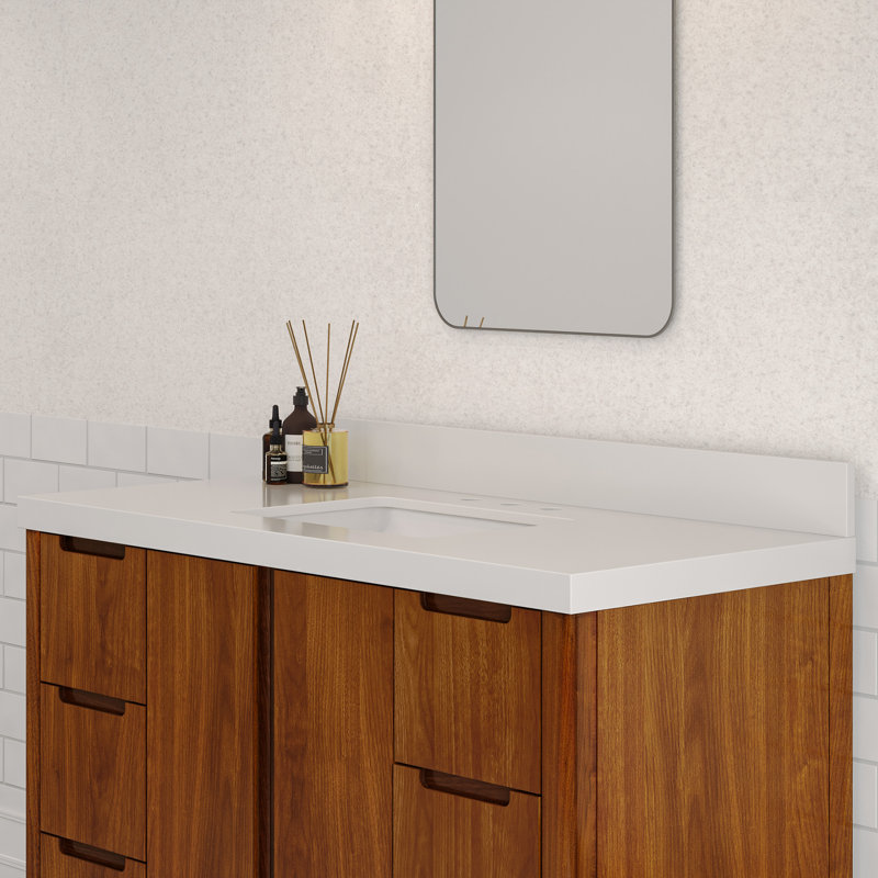 Sequoia 48 In. Single Sink Whitebrook Quartz Countertop Bath Vanity in Mango Wood, Noir Juglans