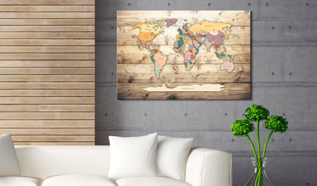 Leinwandbild - World Map: Colourful Continents