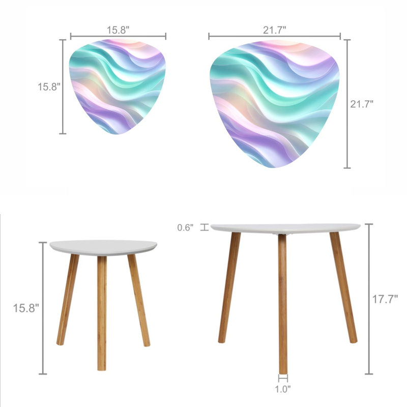 Ensemble de 2 tables basses gigognes Triangle