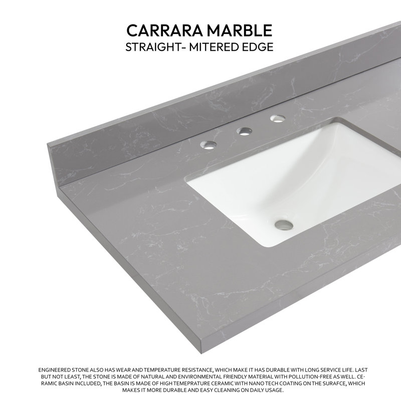 Jaen 73'' Reticulated Grey Stone Double Sink Vanity Top