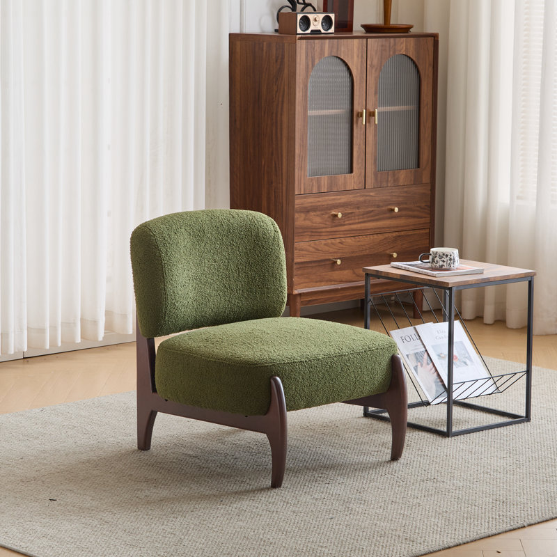 Méridienne Boucle avec pieds en bois robustes, Vert