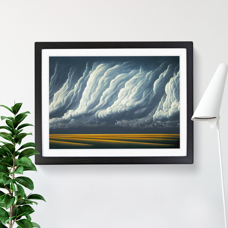 Thunderstorm Clouds Vol.1 - Single Picture Frame Print, 34cm H x 46cm W x 2cm D, Black Framed