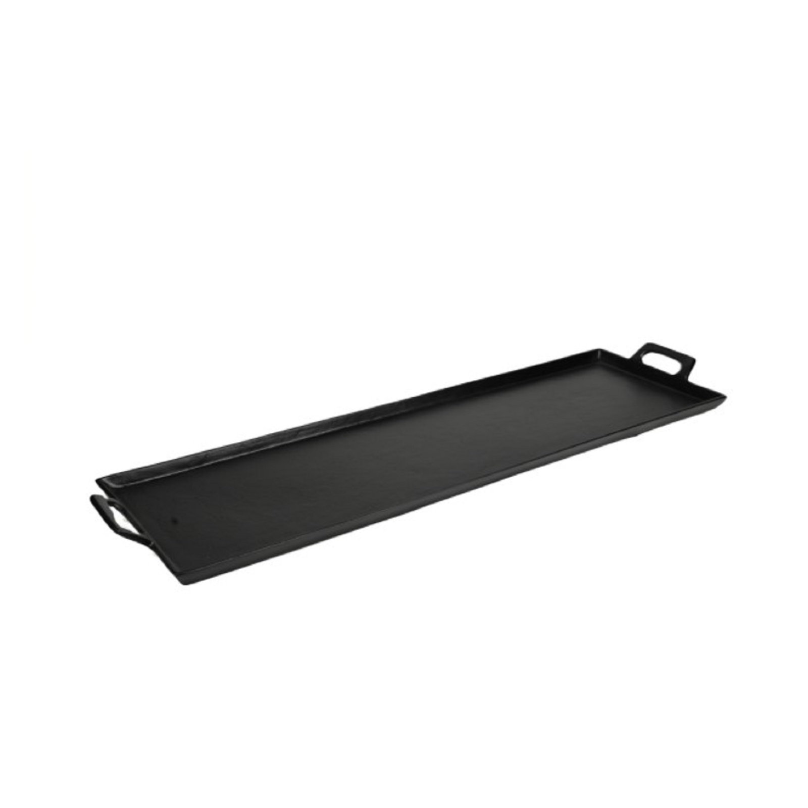 Black Alum. Tray With Handles, 2" H x 10" W x 34" D