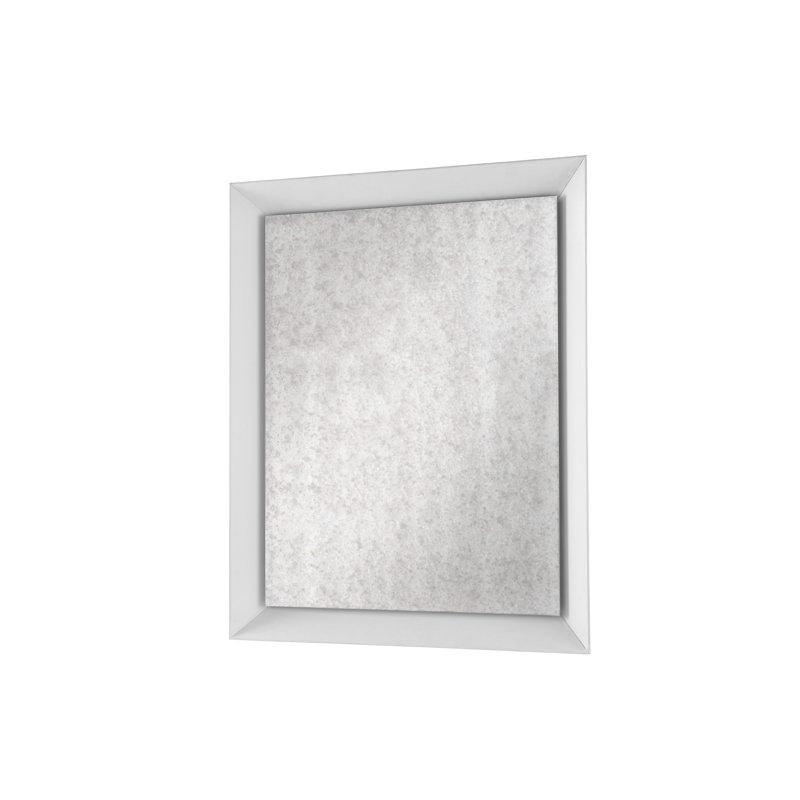Cream Leather and Wood Transitional Mirror