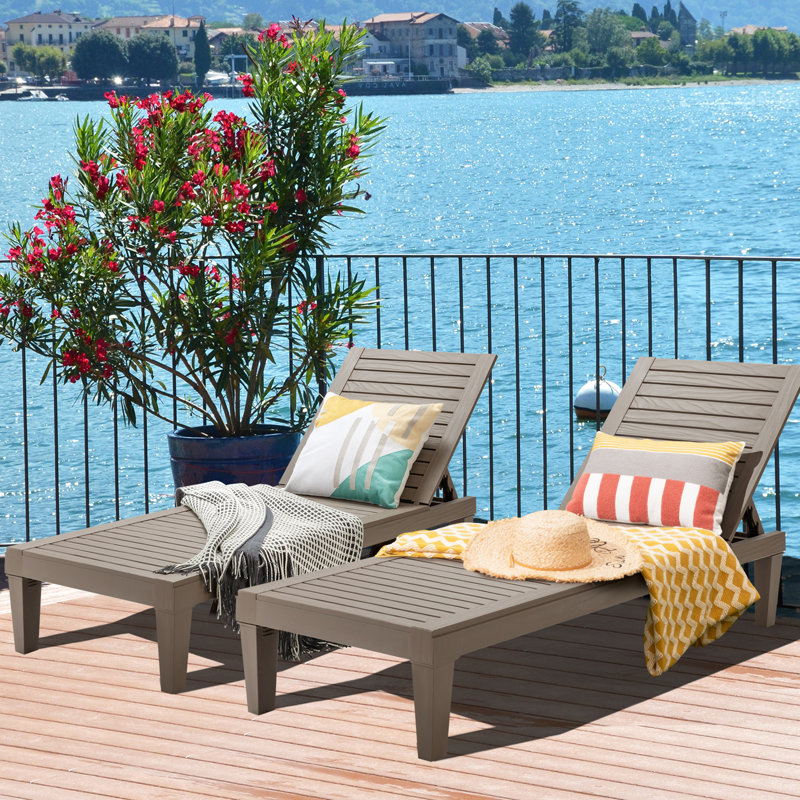 Chaise longue inclinable longue 75 po, Marron