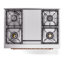 Cuisinière à double combustible 36 pouces avec 6 brûleurs, plaque chauffante (porte vitrée) ILVE Nostalgie II Series-98168264-124968149
