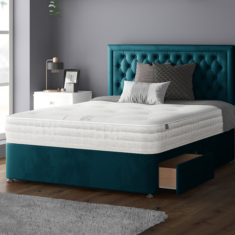 Urbank Divan Bed Base, 4 Drawers, Small Double (4'), Mallard