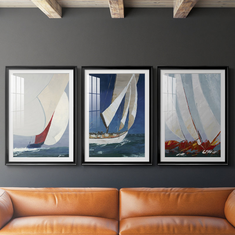 Gallery Racing the Wind, reproduction d'art encadrée personnalisée de qualité supérieure - 3 pièces, H 15 po x l 19 po, Noir