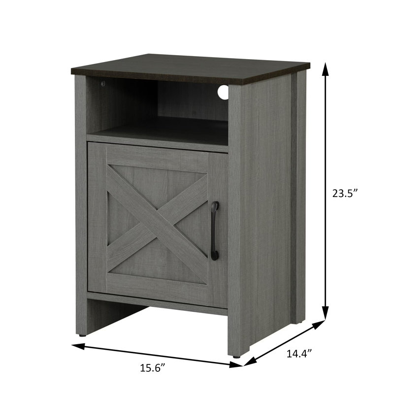 Garibaldi Rustic Farmhouse Side Table - Gray