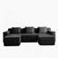 Canapé modulaire modulaire à 3 places en U avec assise profonde, confort en forme de nuage, coussins décoratifs et 2 repose-pieds mobiles pour la détente en famille-1261764812