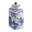 Shanquia 9.44" Handmade Blue White Chinoiserie Ceramic Ginger Jar/ Table Vase