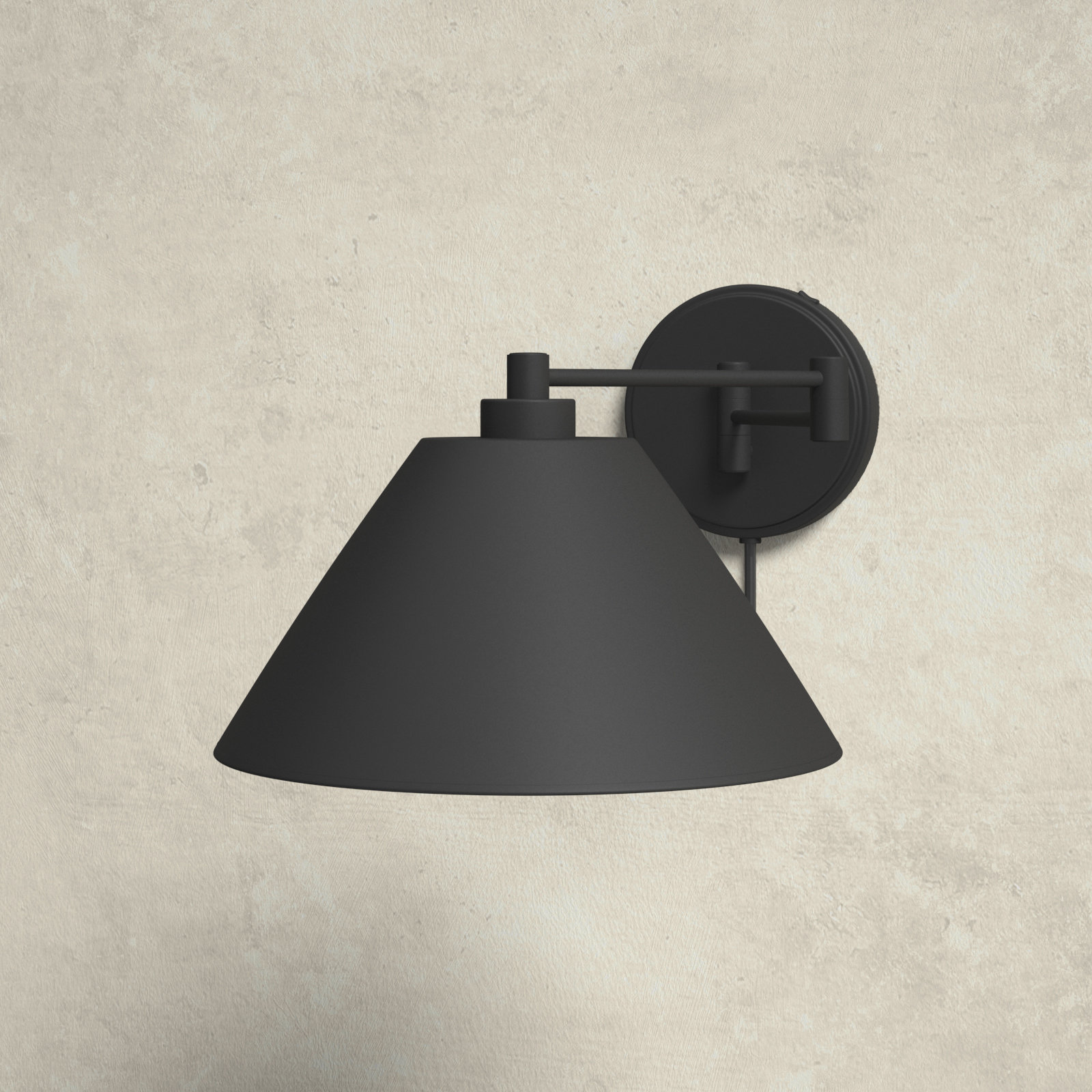 Schaller Single Light Dimmable Wall Sconces, Black, Black