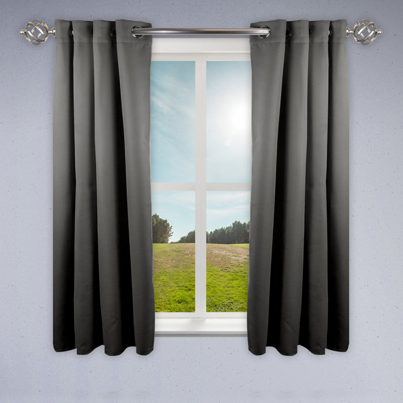 Polanco Room Darkening Curtain Single Panel, Light Gray, 52" x 84"