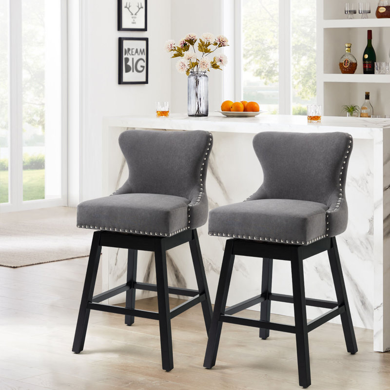 Tabouret pivotant 29 po Angelicamae, 2, Gris