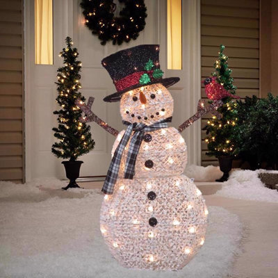  Red Incandescent Clear Snowman with Cardinal 3.25 ft. Yard Decor