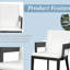 Ensemble de 2 chaises de salle à manger rembourrées en similicuir moderne en bois et blanc brillant-104293339