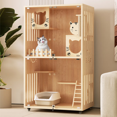Maison pour chat confortable et écologique en bois massif