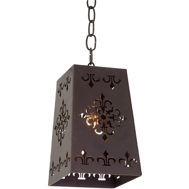 Luminaire suspendu unique à 1 lumière Fitzgerald, Bronze, Bronze