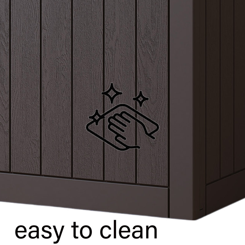 31 Gallon Indoor or Outdoor Backyard Patio Small Storage Deck Box with side handles and lockable lid, Brown
