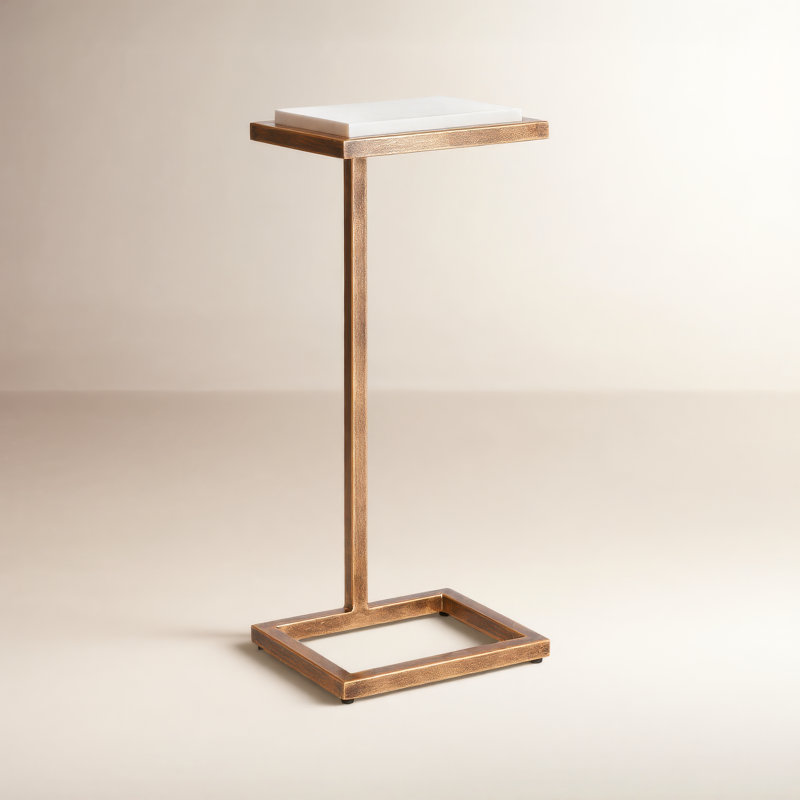 Richwood Marble Top End Table, White