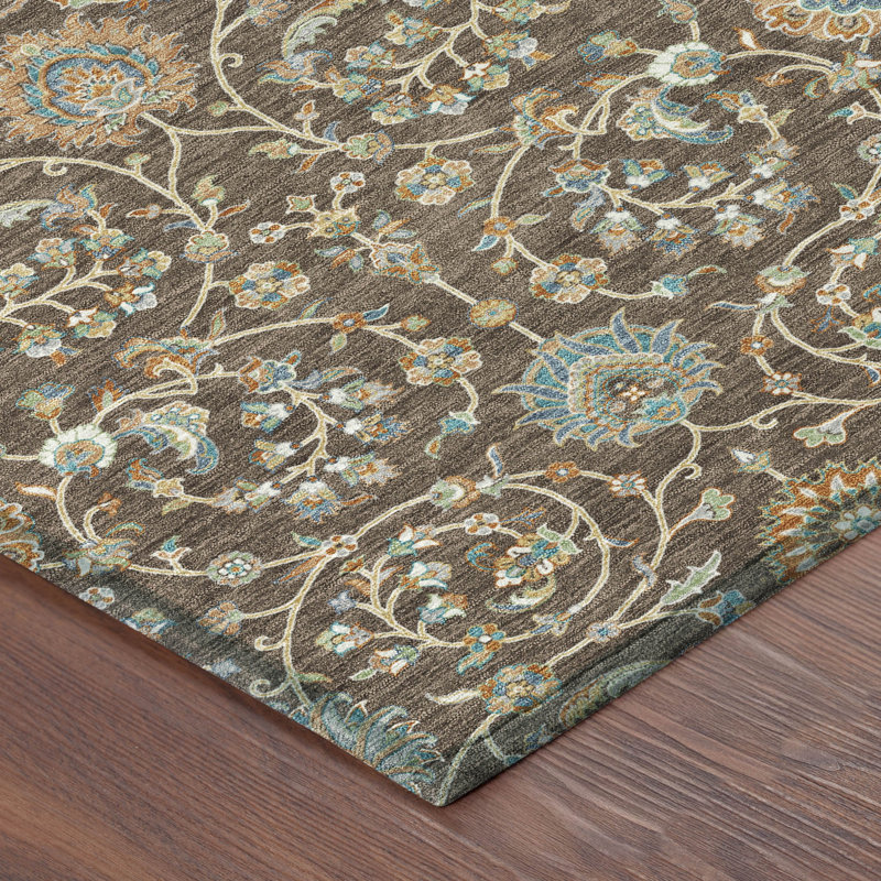 Machine Washable Indoor/Outdoor Chantille ACN2758 Global Rug, Coffee, 8' x 10'