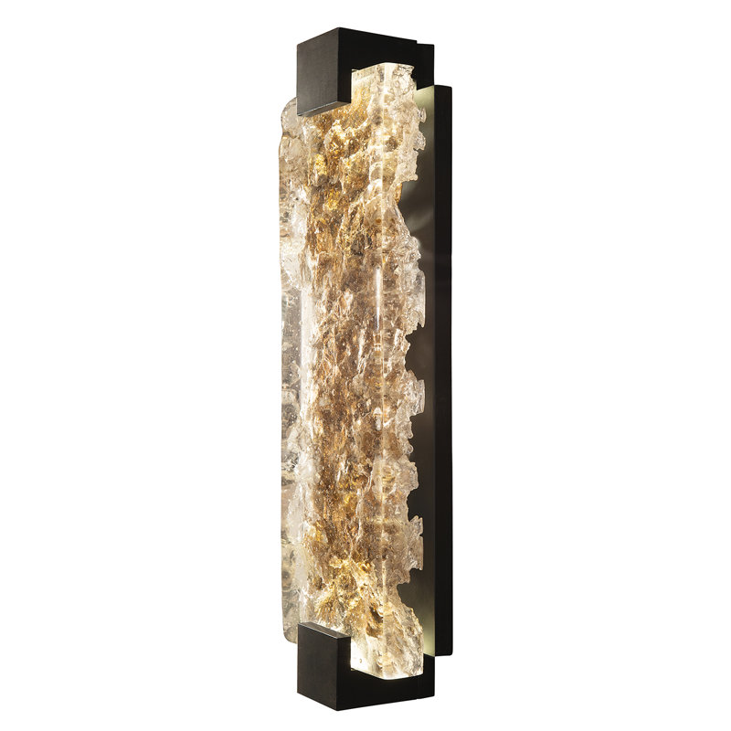 Terra 2 - Light LED Flush Mounted Sconce, Black, 21.75" H x 6.25" W x 3.5" D, Rake Clear