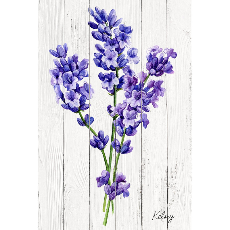 Lavande grâce - art mural aquarelle rustique sur toile, H 24 po x l 16 po