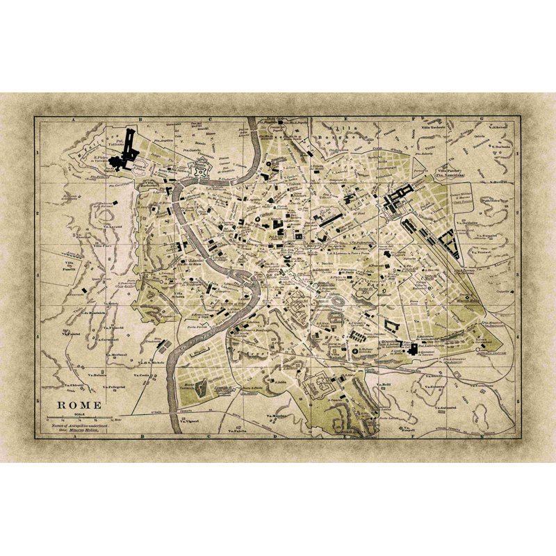 " Map Rome ", 20" H x 30" W