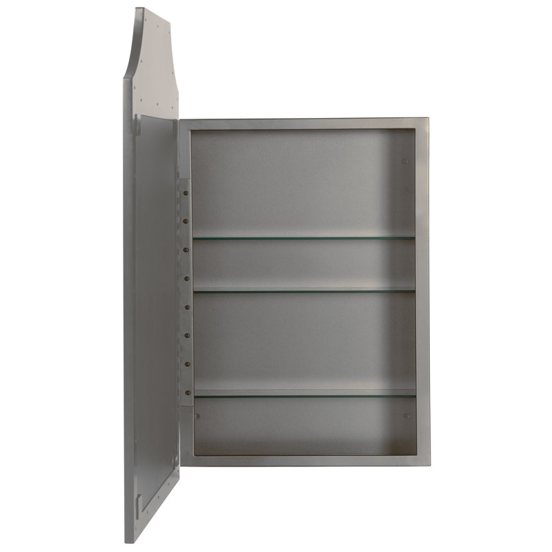 Simone Medicine Cabinet, Recess and Surface Mount, Silver