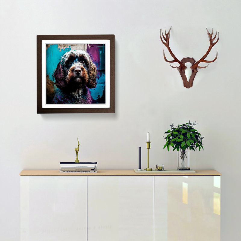 Cockapoo Graffiti Art - Framed Print, Walnut